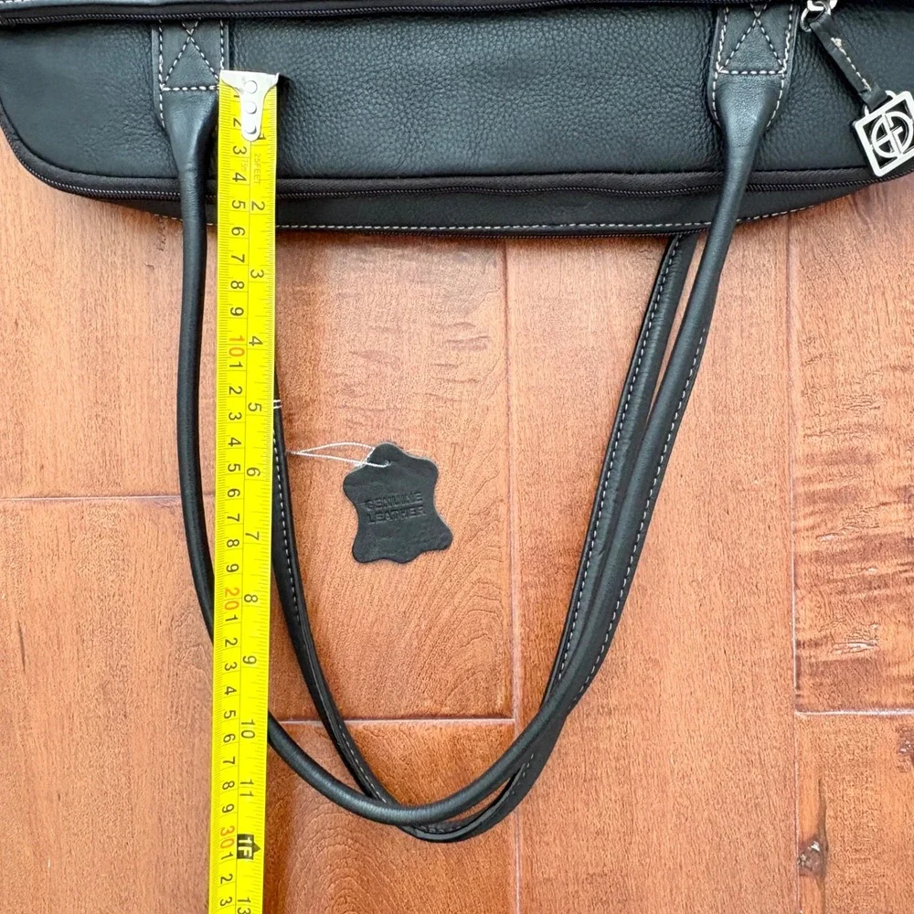Giani Bernini Laptop Tote Bag Multi-Compartment‎ Leather, Womens Large Black